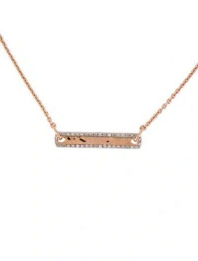 Pre-owned Monica Vinader Diamond Havana Bar Pendant Necklace, 19" In Multicolor