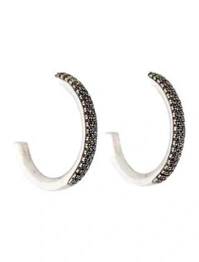 Pre-owned Monica Vinader Diamond Hoop Earrings In Multi