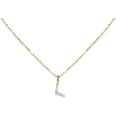 Monica Vinader Diamond Initial Pendant In Gold