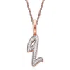 Monica Vinader Diamond Initial Pendant Charm In Rose Gold/diamond- Q
