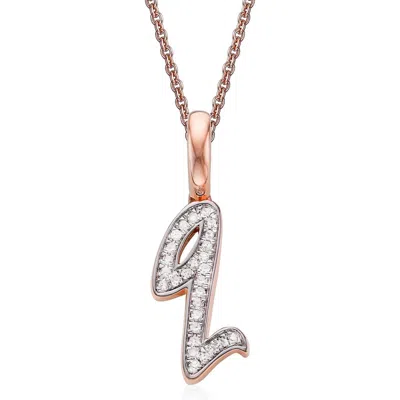 Monica Vinader Diamond Initial Pendant Charm In Rose Gold/diamond- Q