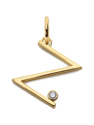 Monica Vinader Diamond Initial Pendant In Gold