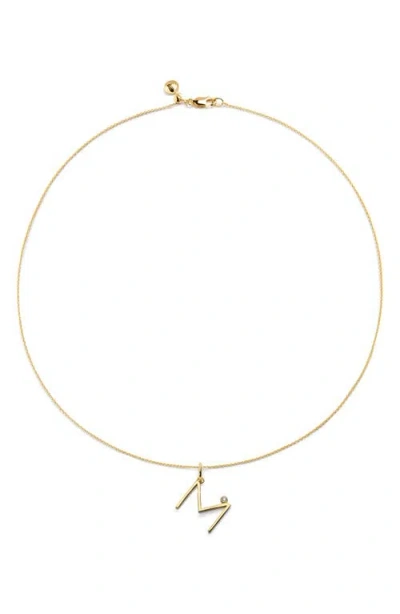 Monica Vinader Diamond Initial Pendant Necklace In Gold