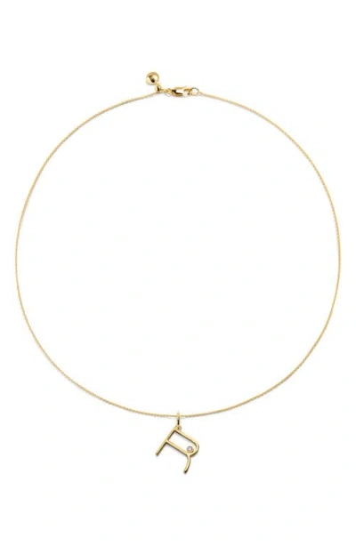 Monica Vinader Diamond Initial Pendant Necklace In Gold