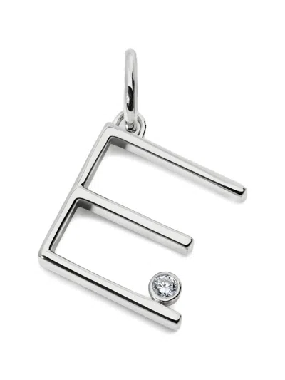 Monica Vinader Diamond Initial Pendant In Silver