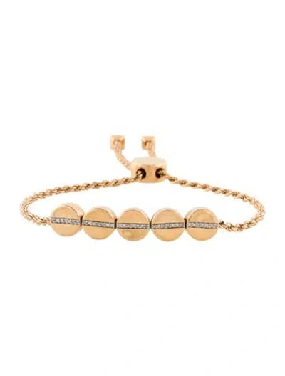 Pre-owned Monica Vinader Diamond Linear Bead Row Friendship Bracelet, 9" In Multi