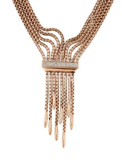 Pre-owned Monica Vinader Diamond Multistrand Baja Fringe Cocktail Necklace, 18.5"