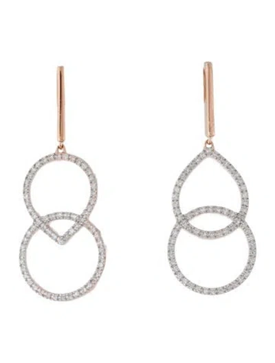 Pre-owned Monica Vinader Diamond Naida Kiss Open Cocktail Drop Earrings In Multi