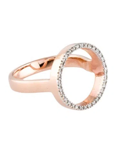 Pre-owned Monica Vinader Diamond Naida Open Circle Ring In Multi