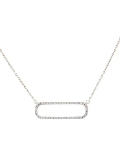 Pre-owned Monica Vinader Diamond Naida Rectangle Open Pendant Necklace, 19.5" In Multi