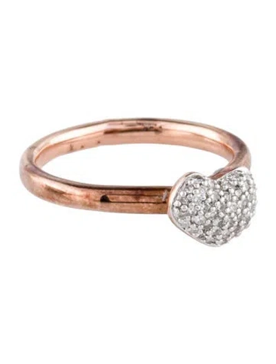 Pre-owned Monica Vinader Diamond Nura Mini Heart Coktail Ring In Multi
