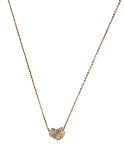 Pre-owned Monica Vinader Diamond Nura Mini Heart Pendant Necklace, 18.25" In Multi