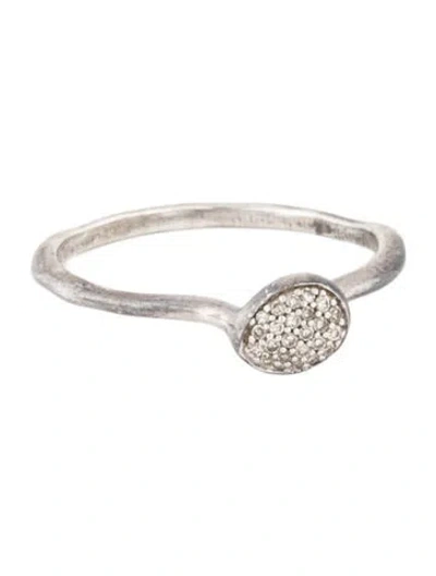 Pre-owned Monica Vinader Diamond Nura Mini Pebble Ring In Multicolor