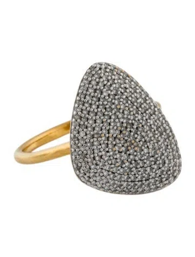 Pre-owned Monica Vinader Diamond Nura Pavé Ring In Multi