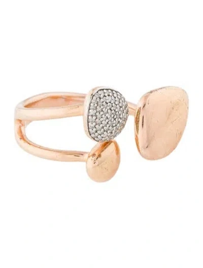Pre-owned Monica Vinader Diamond Nura Pebble Cluster Ring In Multi