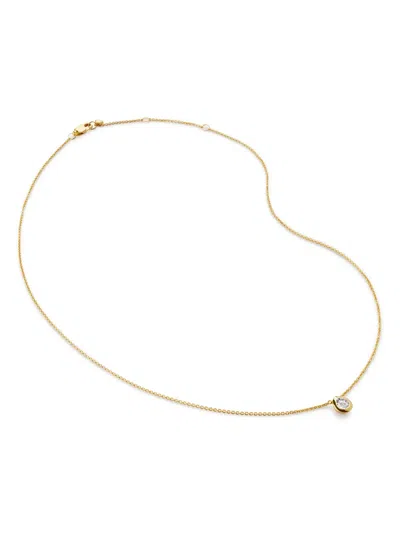 Monica Vinader Diamond Pear Adjustable-chain Necklace In Gold