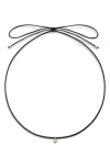 Monica Vinader Pear Lab Grown Diamond Pendant Cord Necklace In Black
