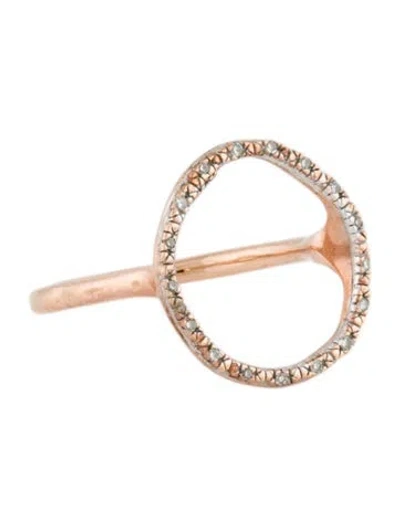 Pre-owned Monica Vinader Diamond Riva Circle Ring In Multi