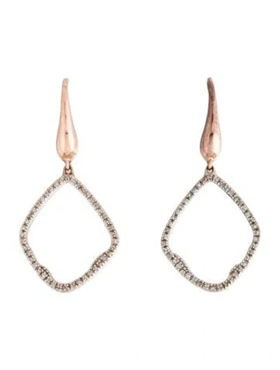 Pre-owned Monica Vinader Diamond Riva Hoop Drop Earrings In Multicolor