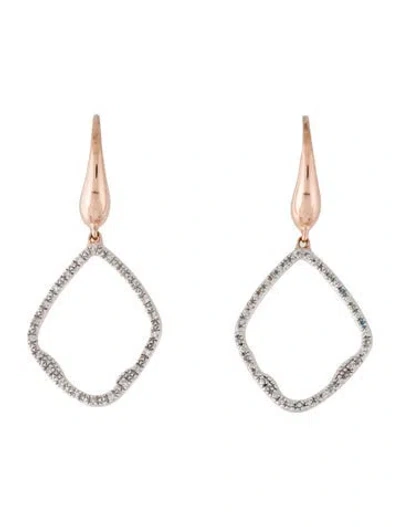 Pre-owned Monica Vinader Diamond Riva Hoop Earrings In Multi
