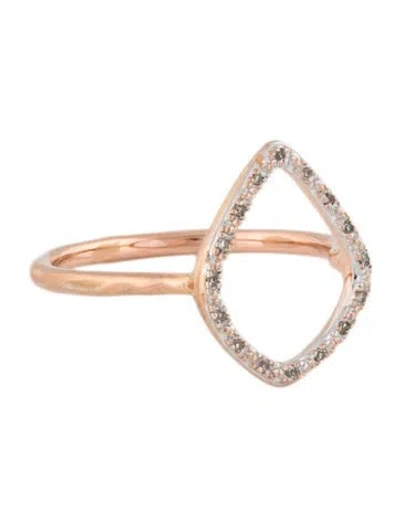 Pre-owned Monica Vinader Diamond Riva Hoop Ring In Multicolor