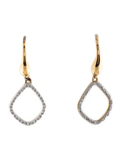 Pre-owned Monica Vinader Diamond Riva Kite Drop Earrings In Multicolor