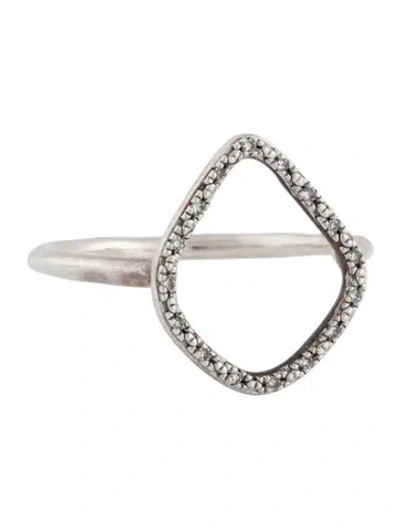 Pre-owned Monica Vinader Diamond Riva Kite Ring In Multi