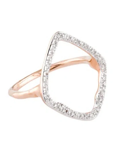 Pre-owned Monica Vinader Diamond Riva Kite Ring In Multi