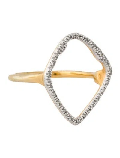 Pre-owned Monica Vinader Diamond Riva Kite Ring In Multi