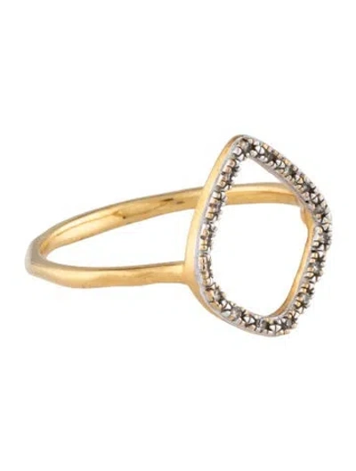Pre-owned Monica Vinader Diamond Riva Kite Ring In Multicolor