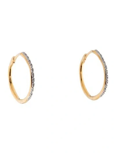 Pre-owned Monica Vinader Diamond Riva Medium Hoop Earrings In Multi