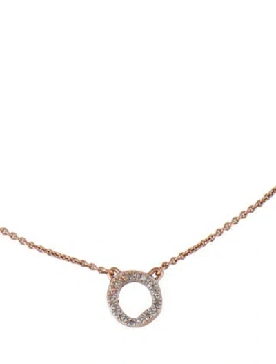 Pre-owned Monica Vinader Diamond Riva Mini Circle Pendant Necklace, 18" In Multi