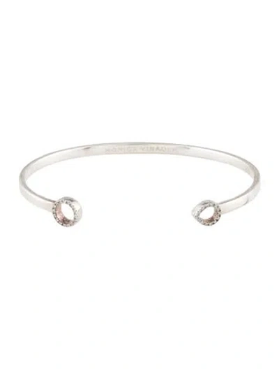 Pre-owned Monica Vinader Diamond Riva Mini Kite & Mini Circle Cuff Bracelet, 6.25" In Multi