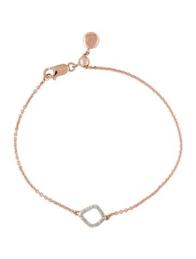 Pre-owned Monica Vinader Diamond Riva Mini Kite Bracelet, 7" In Multicolor