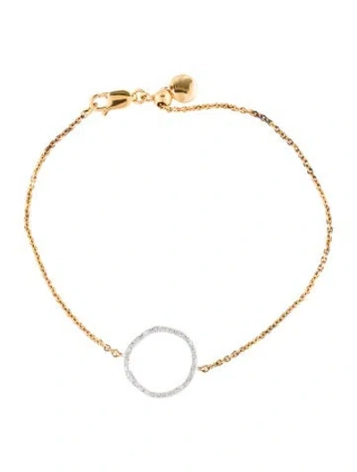 Pre-owned Monica Vinader Diamond Riva Open Circle Bracelet, 7.25" In Multi
