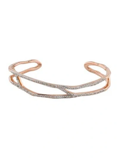 Pre-owned Monica Vinader Diamond Riva Waterfall Cuff, 6.5" In Multicolor