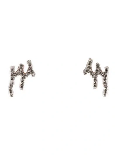 Pre-owned Monica Vinader Diamond Riva Waterfall Stud Earrings In Multi
