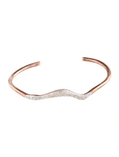 Pre-owned Monica Vinader Diamond Riva Wave Cuff, 6.5" In Multi