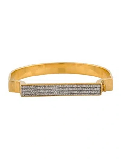 Pre-owned Monica Vinader Diamond Signature Bangle, 7.25" In Multi