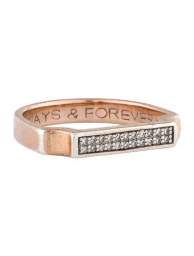 Pre-owned Monica Vinader Diamond Signature Ring In Multi