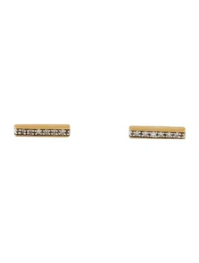 Pre-owned Monica Vinader Diamond Signature Skinny Earrings In Multi