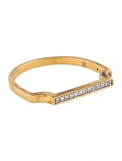 Pre-owned Monica Vinader Diamond Signature Slim Ring In Multi