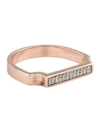 Pre-owned Monica Vinader Diamond Signature Slim Ring In Multicolor