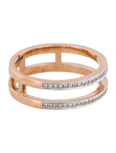 Pre-owned Monica Vinader Diamond Skinny Double Band In Multi