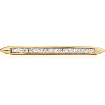 Monica Vinader Diamond Skinny Stacking Ring In Gold