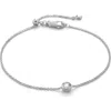 Monica Vinader Diamond Solitaire Pendant Bracelet In Silver