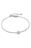 Monica Vinader Sterling Silver Solitaire Diamond Chain Bracelet Lab Grown Diamond In Sterling Silver