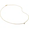 Monica Vinader Diamond Solitaire Pendant Necklace In 18k Gold Vermeil