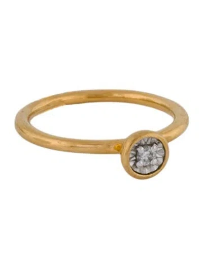 Pre-owned Monica Vinader Diamond Solitaire Ring In Multi
