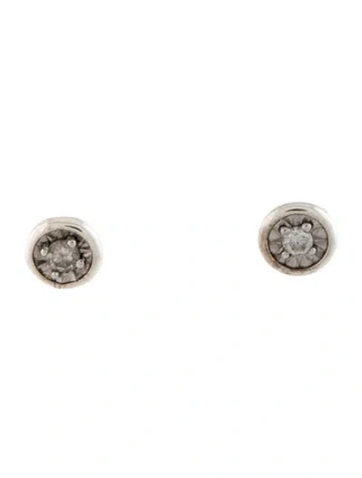 Pre-owned Monica Vinader Diamond Stud Earrings In Multicolor